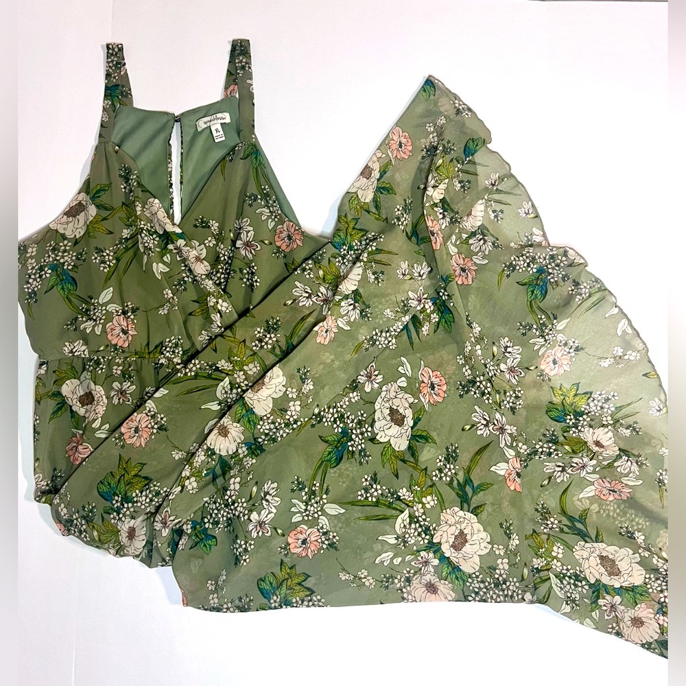Speechless Green Sleeveless Maxi XL Floral Dress